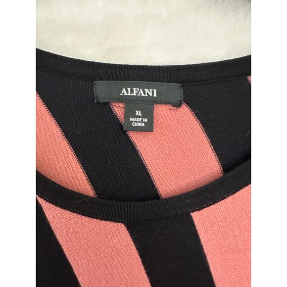 NWT Alfani Stripe Asymmetrical Knit Sweater Top XL Flowy - Picture 4 of 9